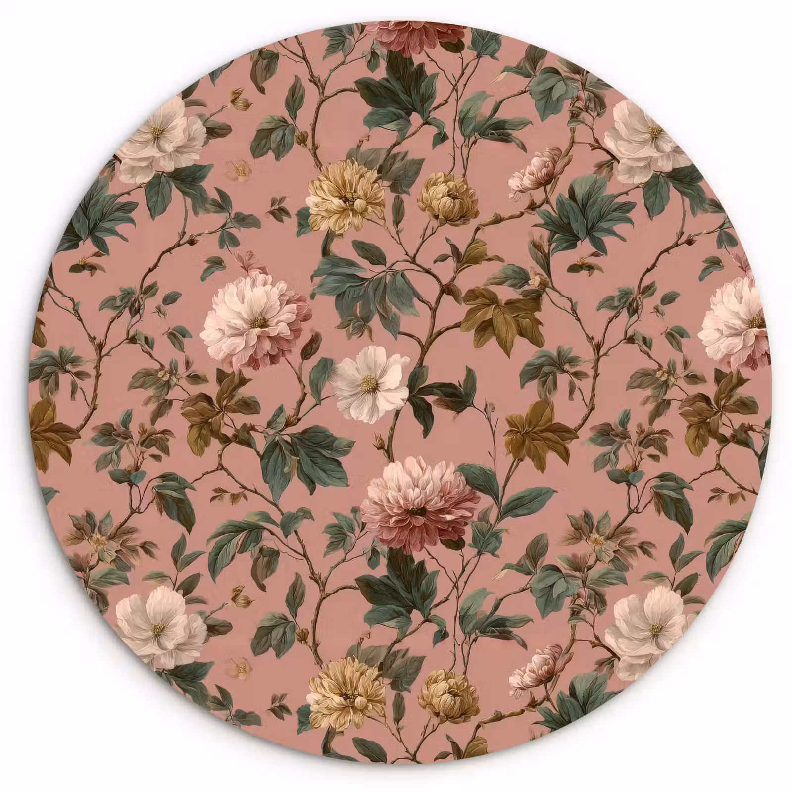 Muurcirkel - Bloemen - Klassiek - Roze — 1
