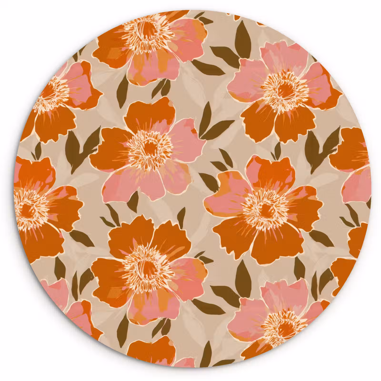 Muurcirkel - Bloemen - Motief - Retro — 1