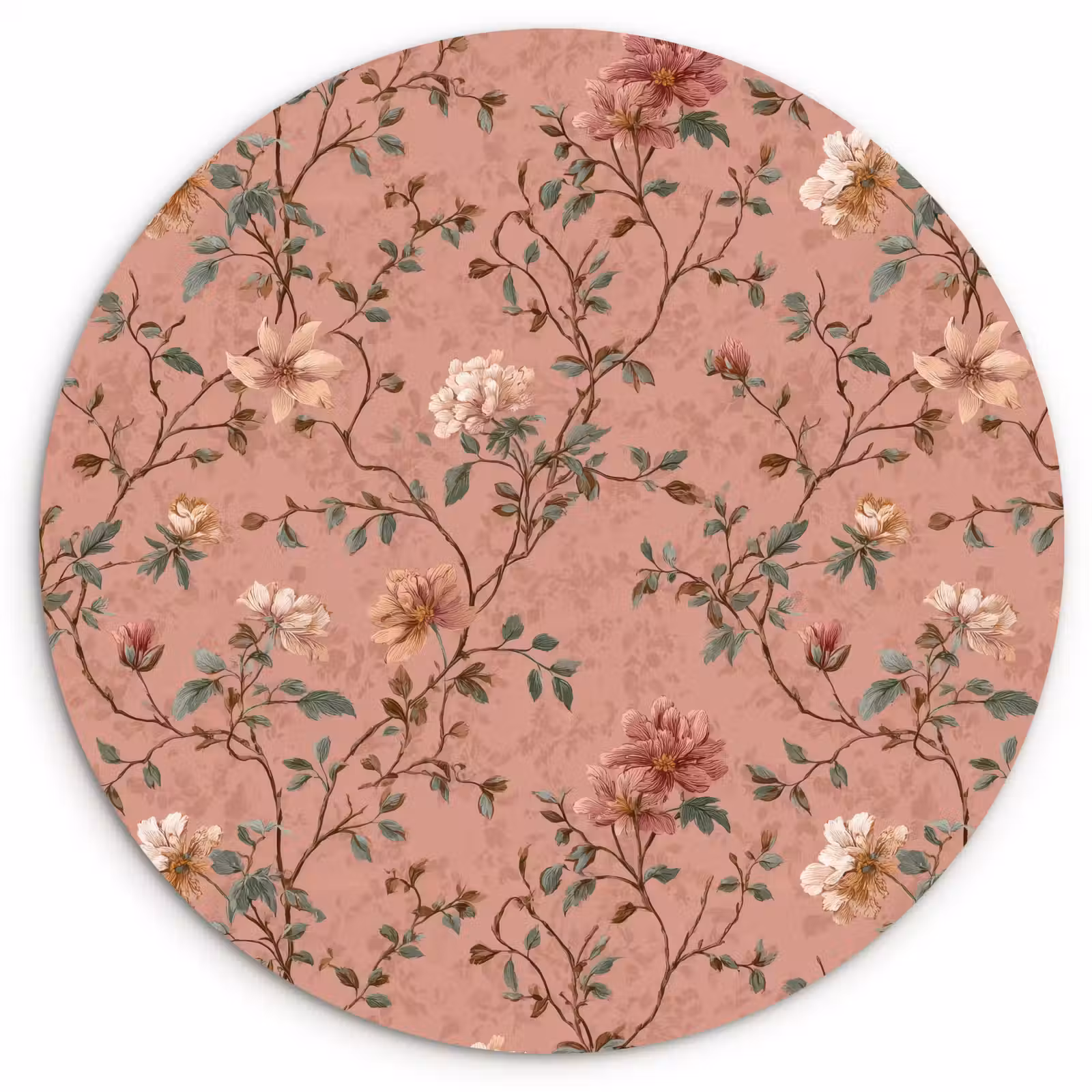 Muurcirkel - Botanisch - Bloemen - Roze — 1