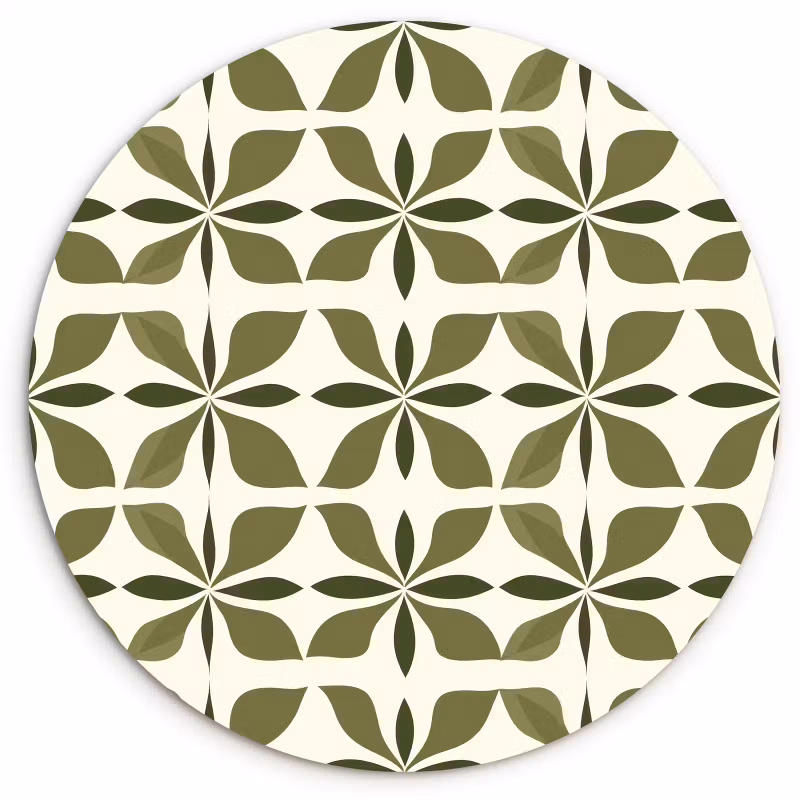 Muurcirkel - Botanisch - Retro - Groen — 1
