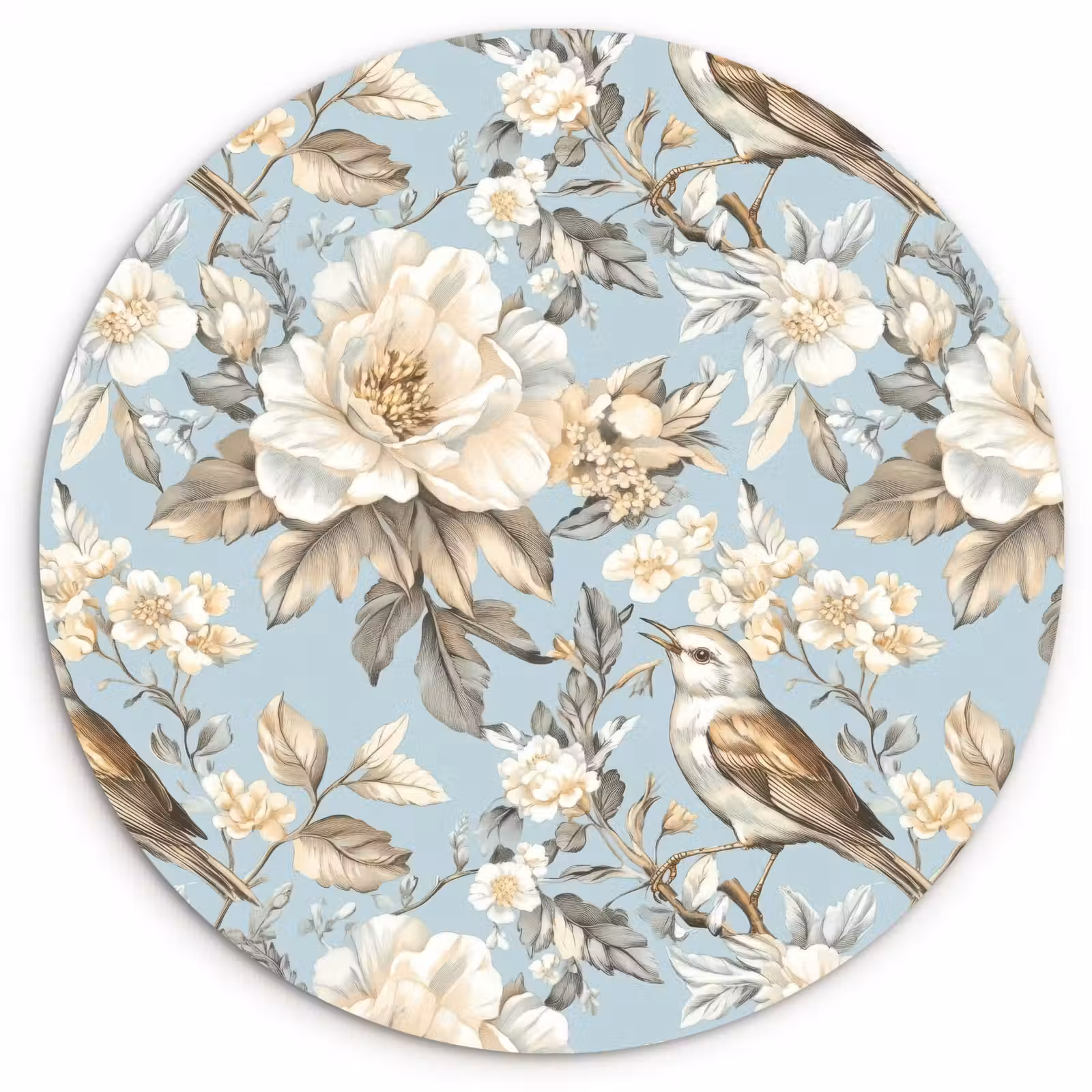 Muurcirkel - Botanisch - Zangvogel - Blauw — 1