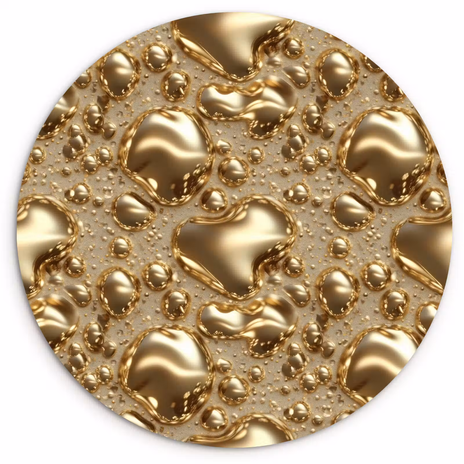 Muurcirkel - Druppels - Organisch - Goud — 1