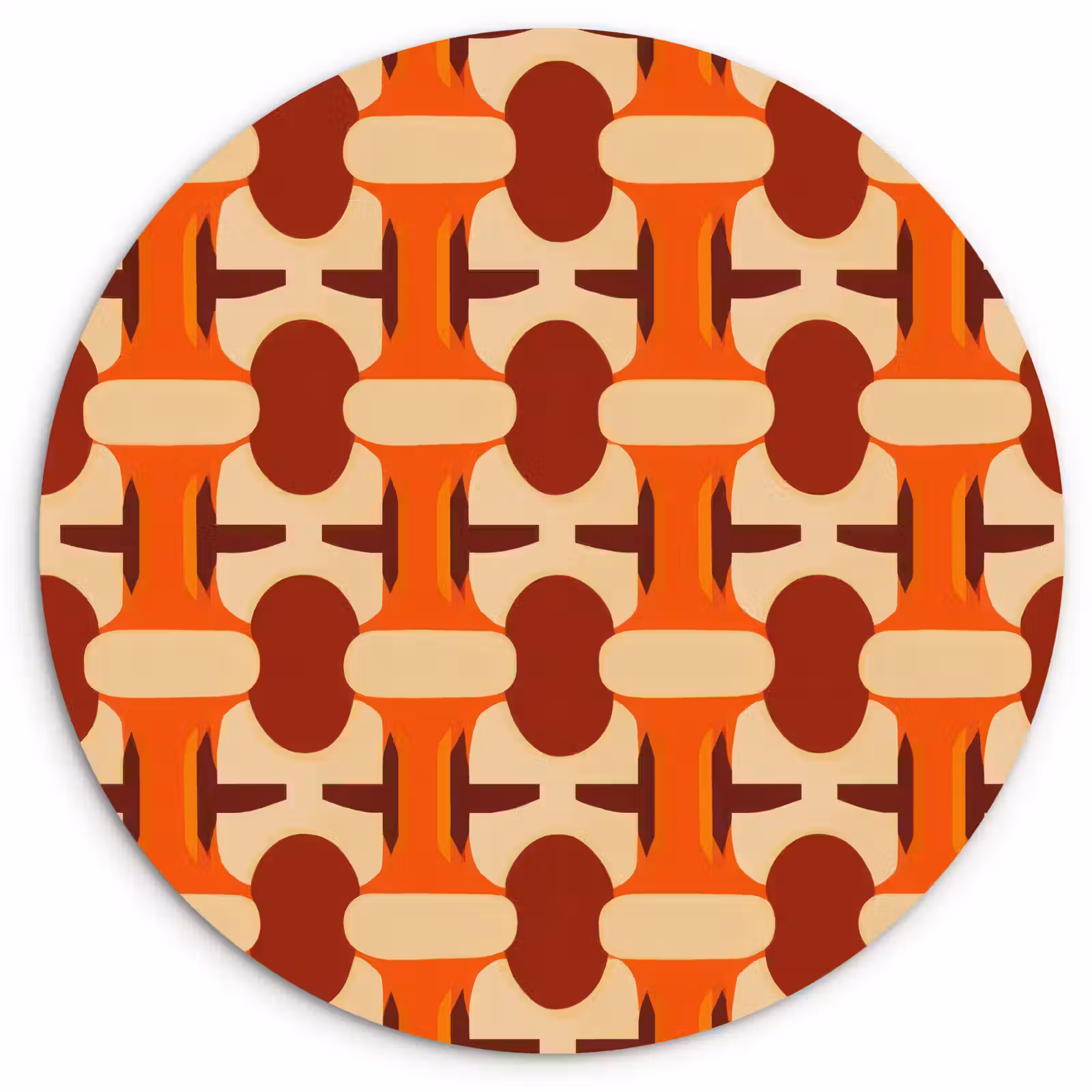 Muurcirkel - Geometrisch - Retro - Oranje — 1