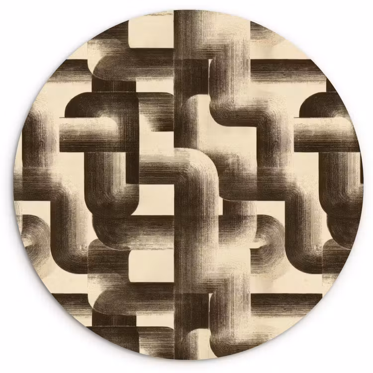 Muurcirkel - Abstract - Retro - Zwart — 1