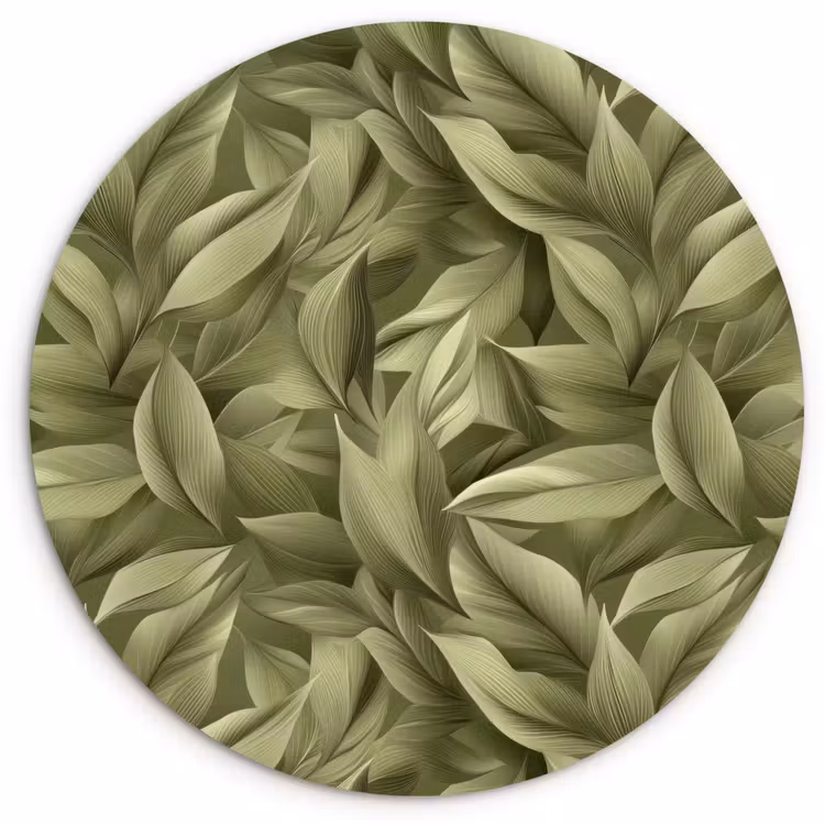 Muurcirkel - Bladeren - Modern - Groen — 1