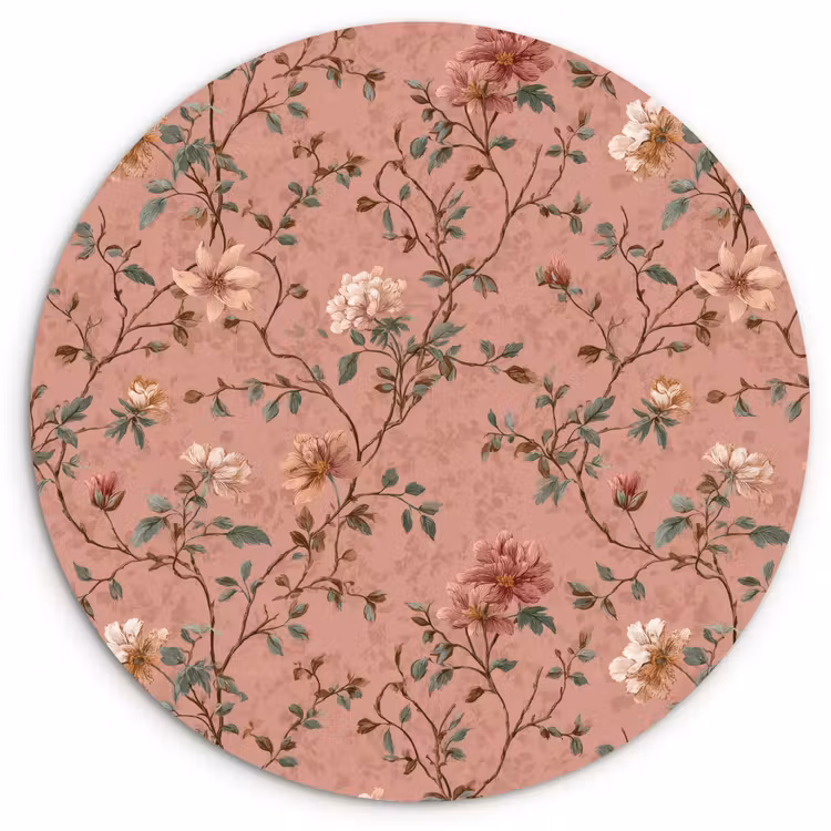 Muurcirkel - Botanisch - Bloemen - Roze — 1