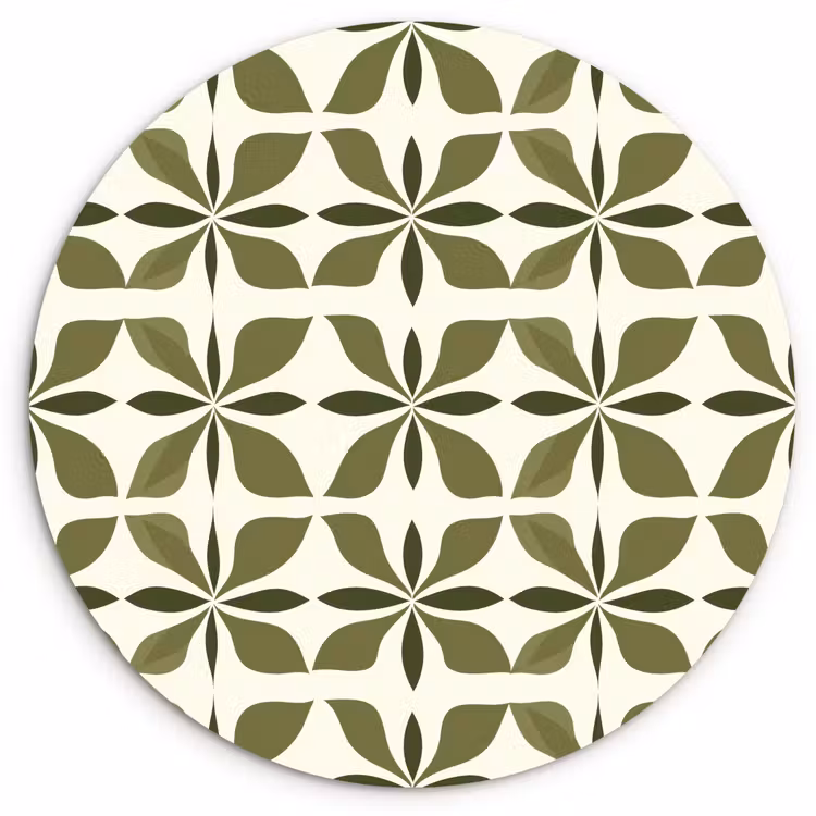 Muurcirkel - Botanisch - Retro - Groen — 1