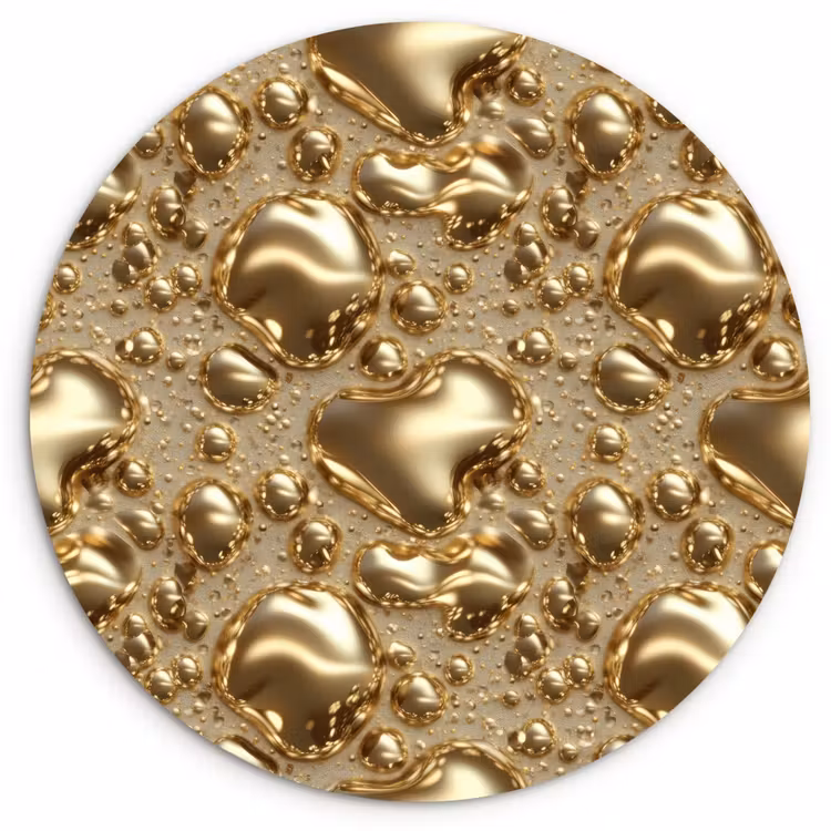 Muurcirkel - Druppels - Organisch - Goud — 1