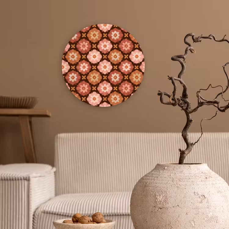 Muurcirkel - Geometrisch - Bloemen - Kleurrijk — 2
