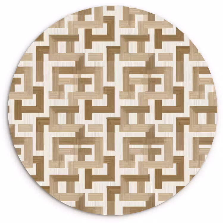 Muurcirkel - Geometrisch - Retro - Bruin — 1