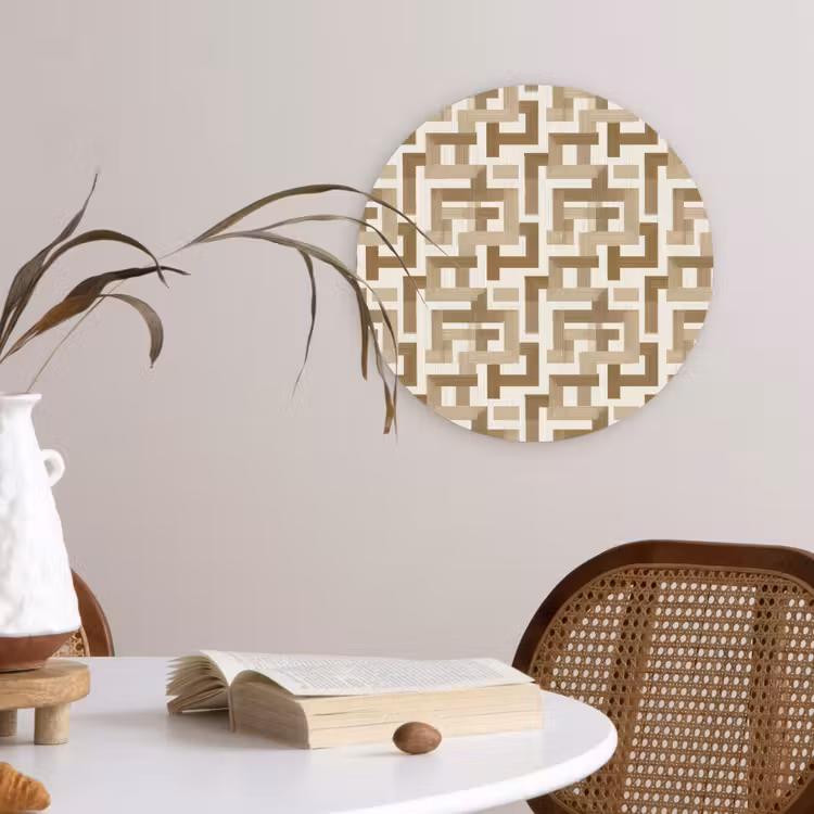 Muurcirkel - Geometrisch - Retro - Bruin — 4