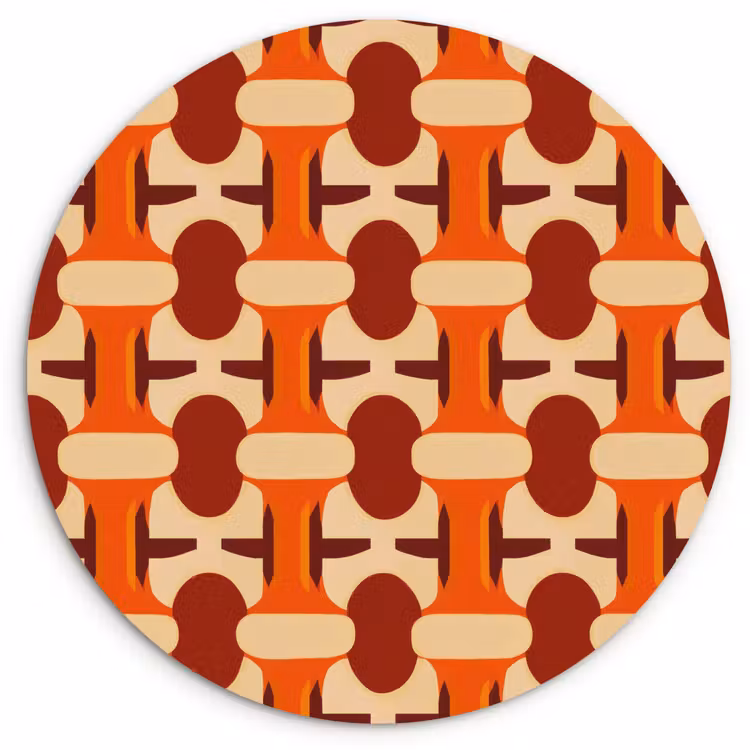 Muurcirkel - Geometrisch - Retro - Oranje — 1