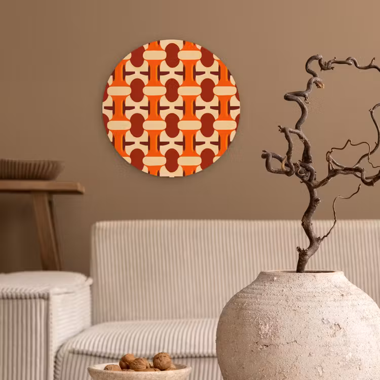 Muurcirkel - Geometrisch - Retro - Oranje — 2
