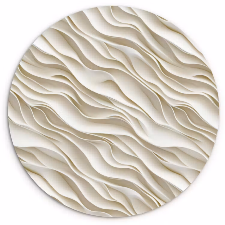 Muurcirkel - Golven - Wit - Minimalistisch — 1