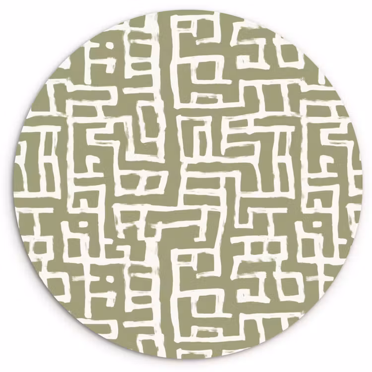 Muurcirkel - Grafisch - Patroon - Groen — 1