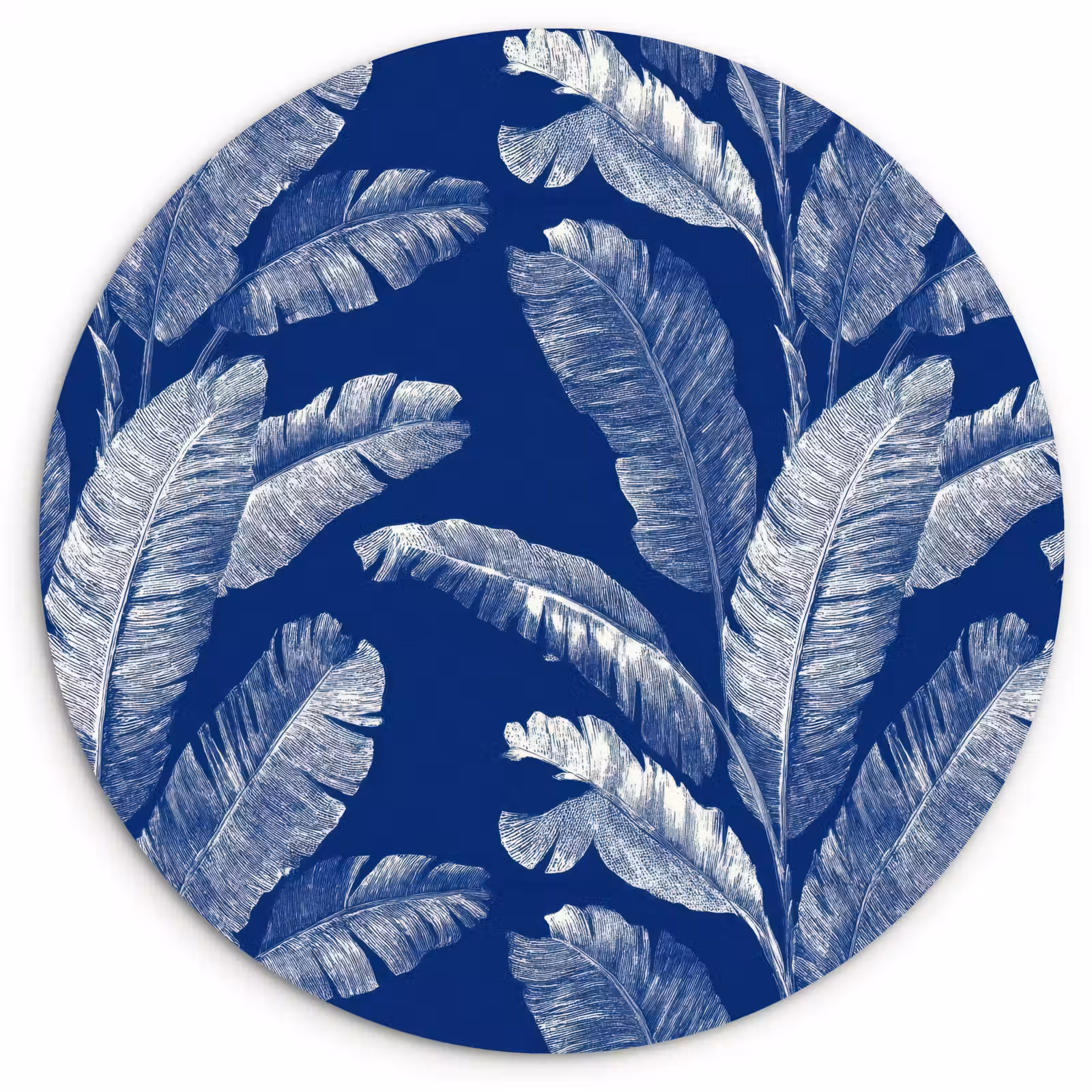 Muurcirkel - Blad - Palm - Blauw — 1
