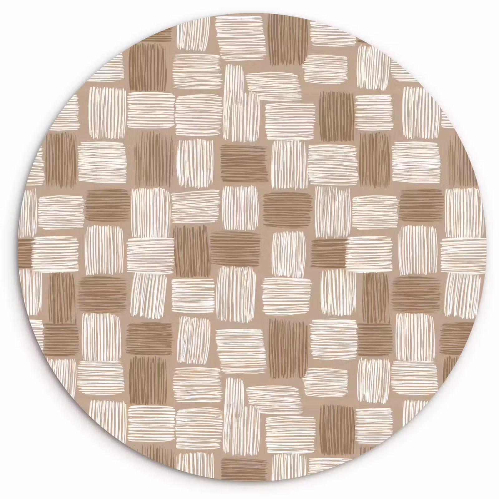 Muurcirkel - Blok - Patroon - Bruin — 1
