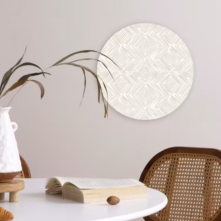 Muurcirkel - Abstract - Ruiten - Beige — 4