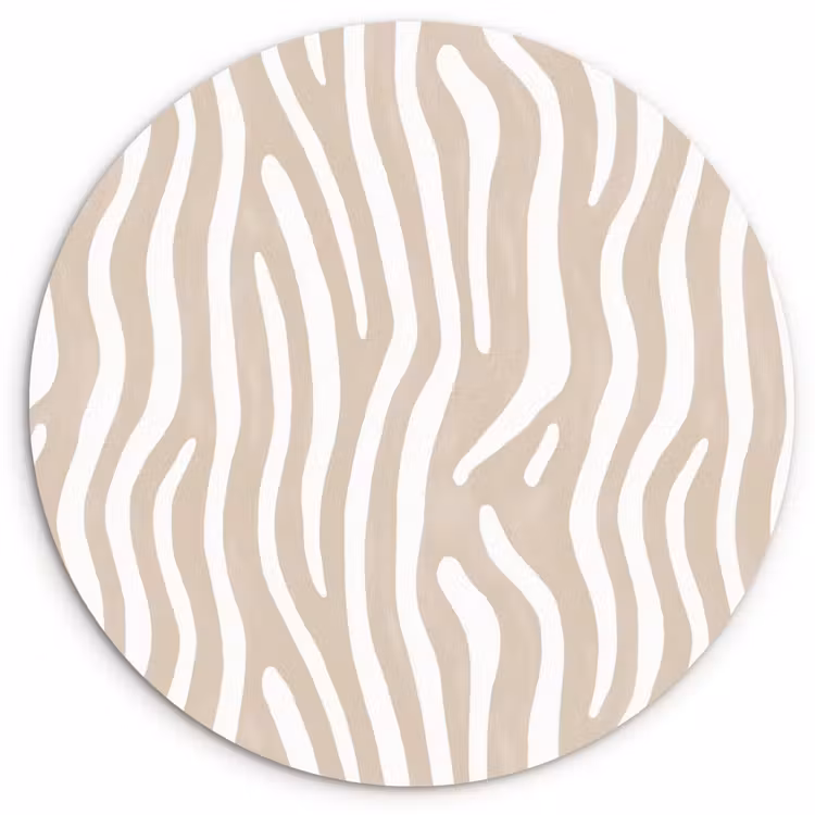 Muurcirkel - Abstract - Zebra - Beige — 1