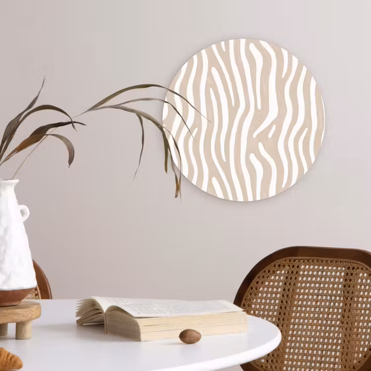 Muurcirkel - Abstract - Zebra - Beige — 4