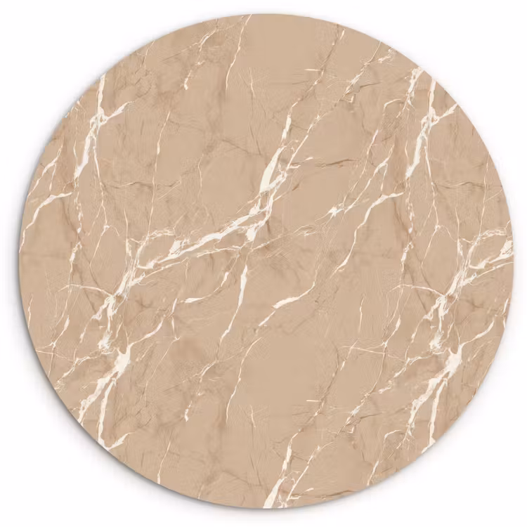 Muurcirkel - Beige - Marmer - Organisch - Wit — 1