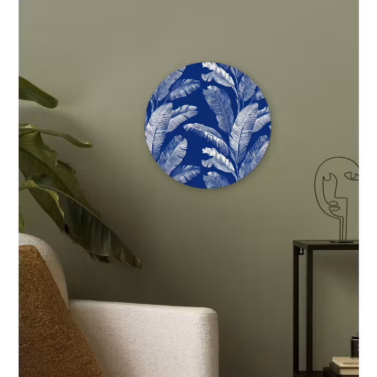 Muurcirkel - Blad - Palm - Blauw — 3