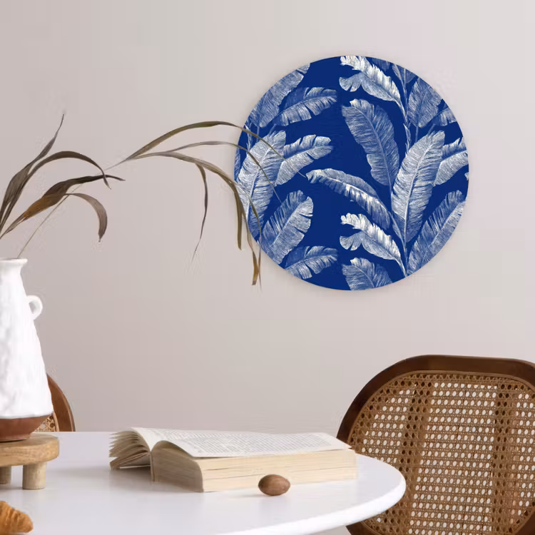 Muurcirkel - Blad - Palm - Blauw — 4
