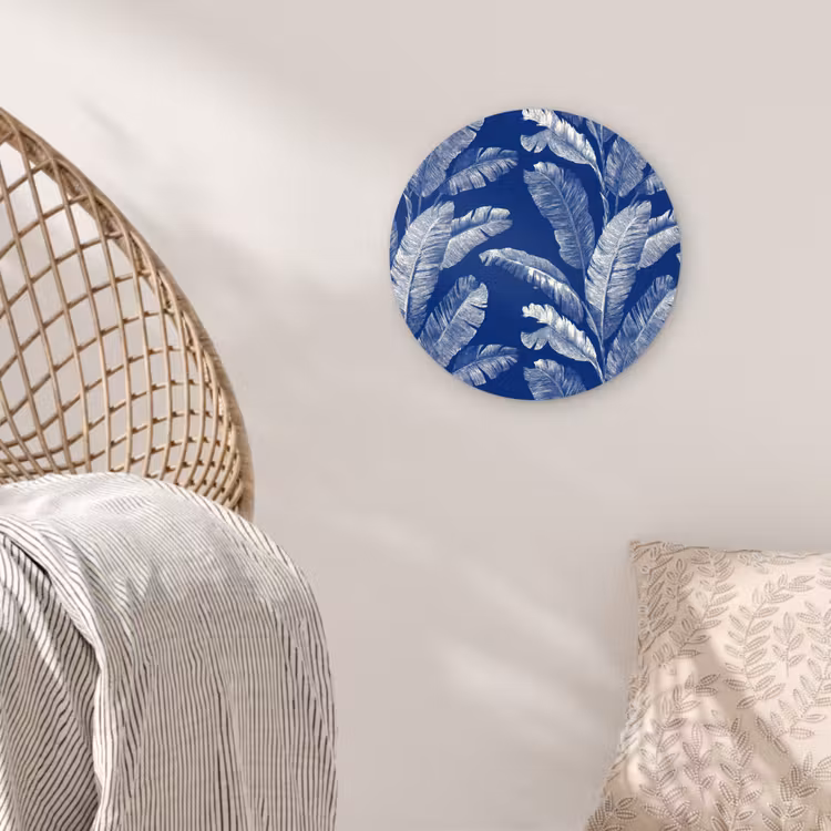 Muurcirkel - Blad - Palm - Blauw — 5