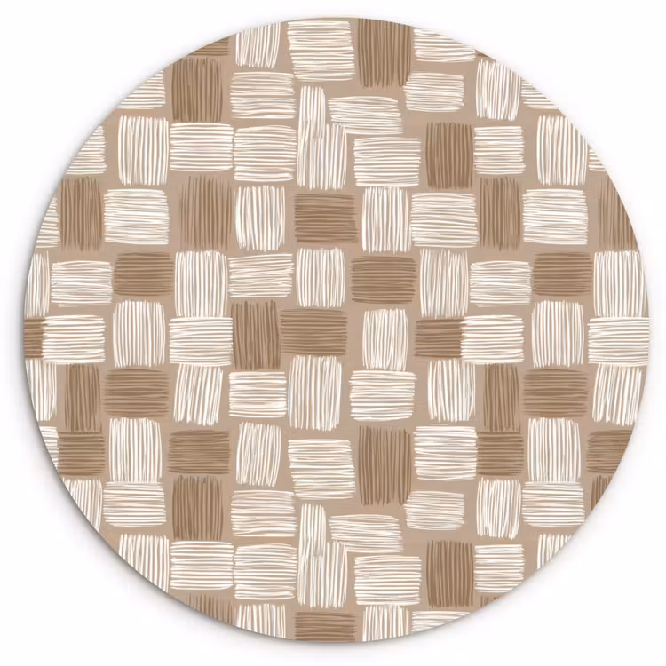 Muurcirkel - Blok - Patroon - Bruin — 1