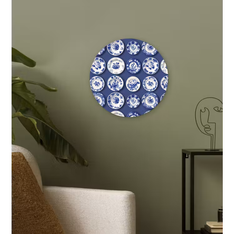 Muurcirkel - Borden - Floraal - Blauw — 3