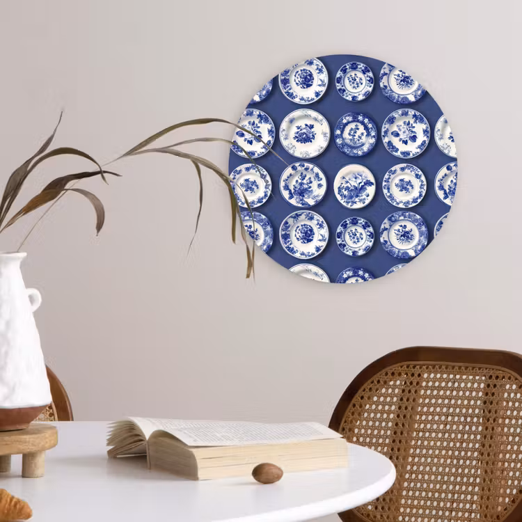Muurcirkel - Borden - Floraal - Blauw — 4