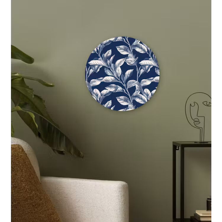 Muurcirkel - Botanisch - Patroon - Blauw — 3