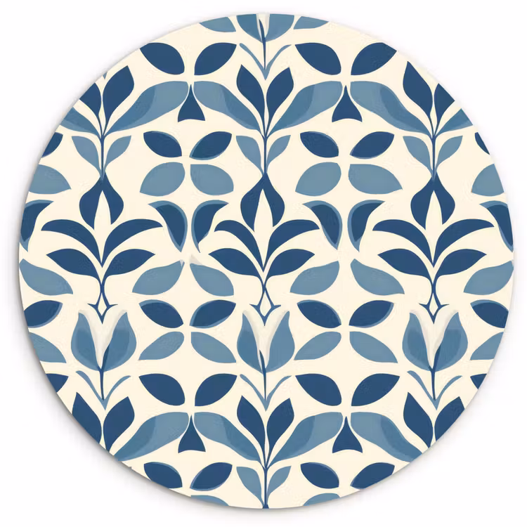 Muurcirkel - Flora - Modern - Blauw — 1