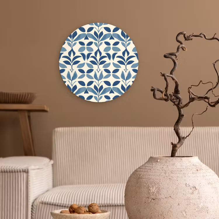 Muurcirkel - Flora - Modern - Blauw — 2