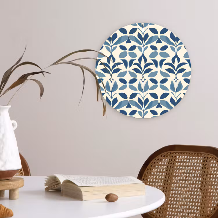 Muurcirkel - Flora - Modern - Blauw — 4