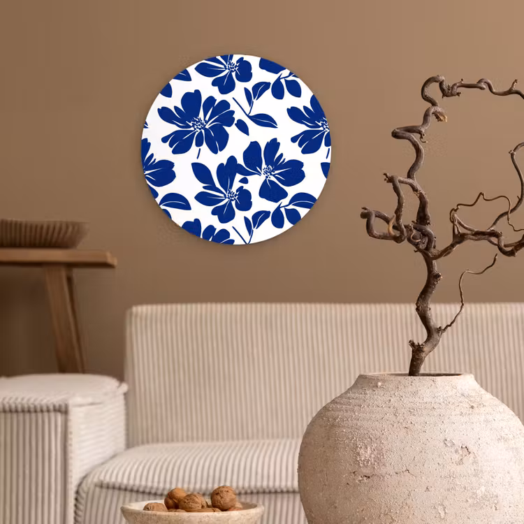 Muurcirkel - Floraal - Modern - Blauw — 2