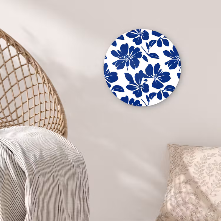 Muurcirkel - Floraal - Modern - Blauw — 5