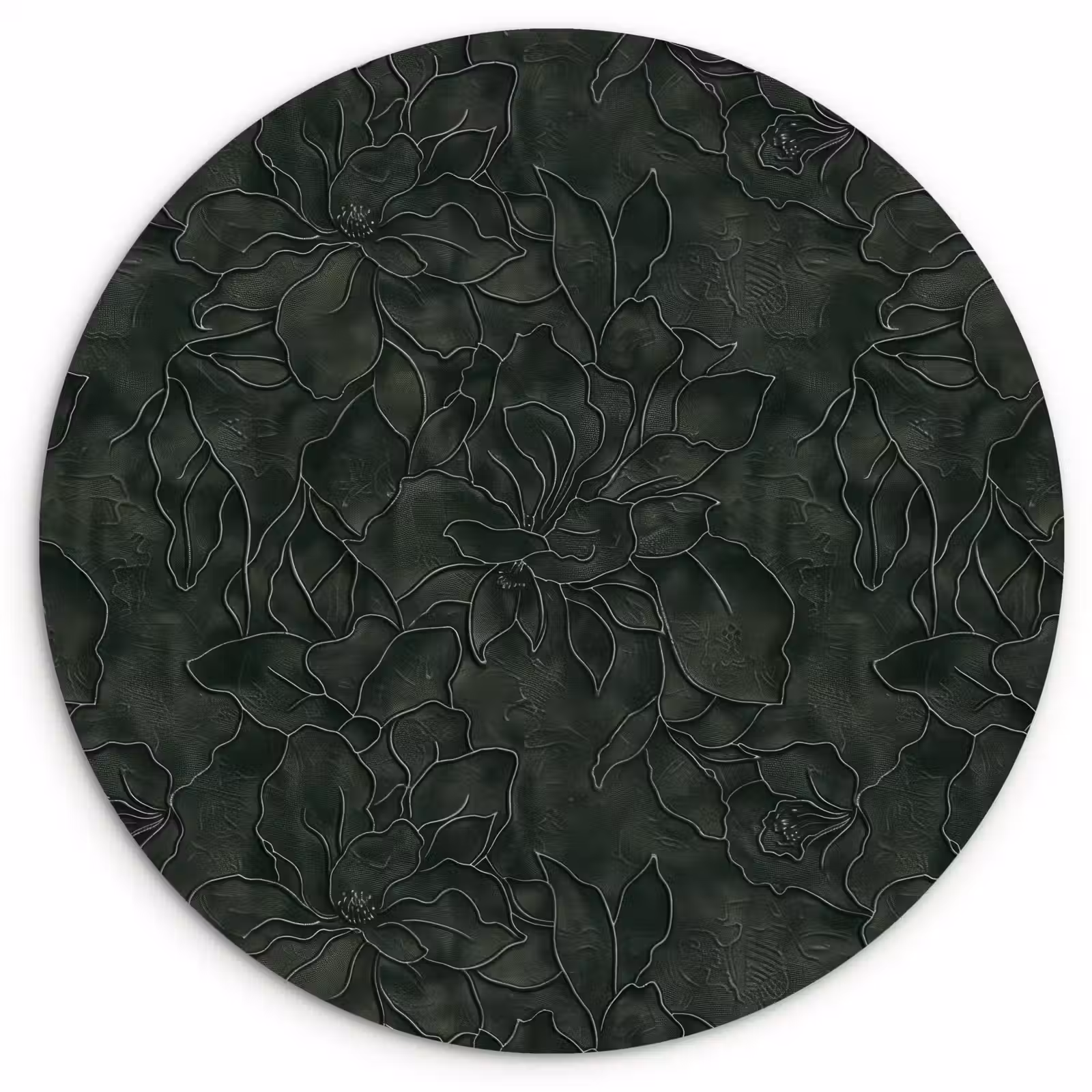 Muurcirkel - Bloemen - Lijnen - Groen — 1