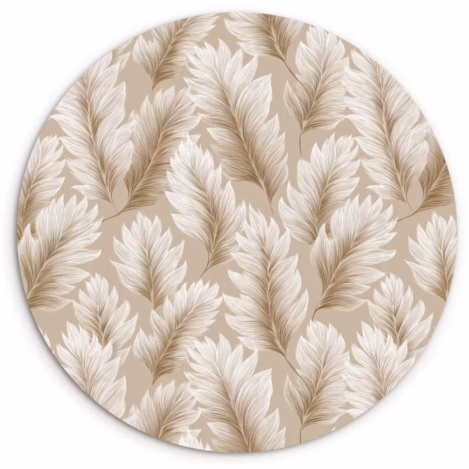 Muurcirkel - Botanisch - Patroon - Beige — 1