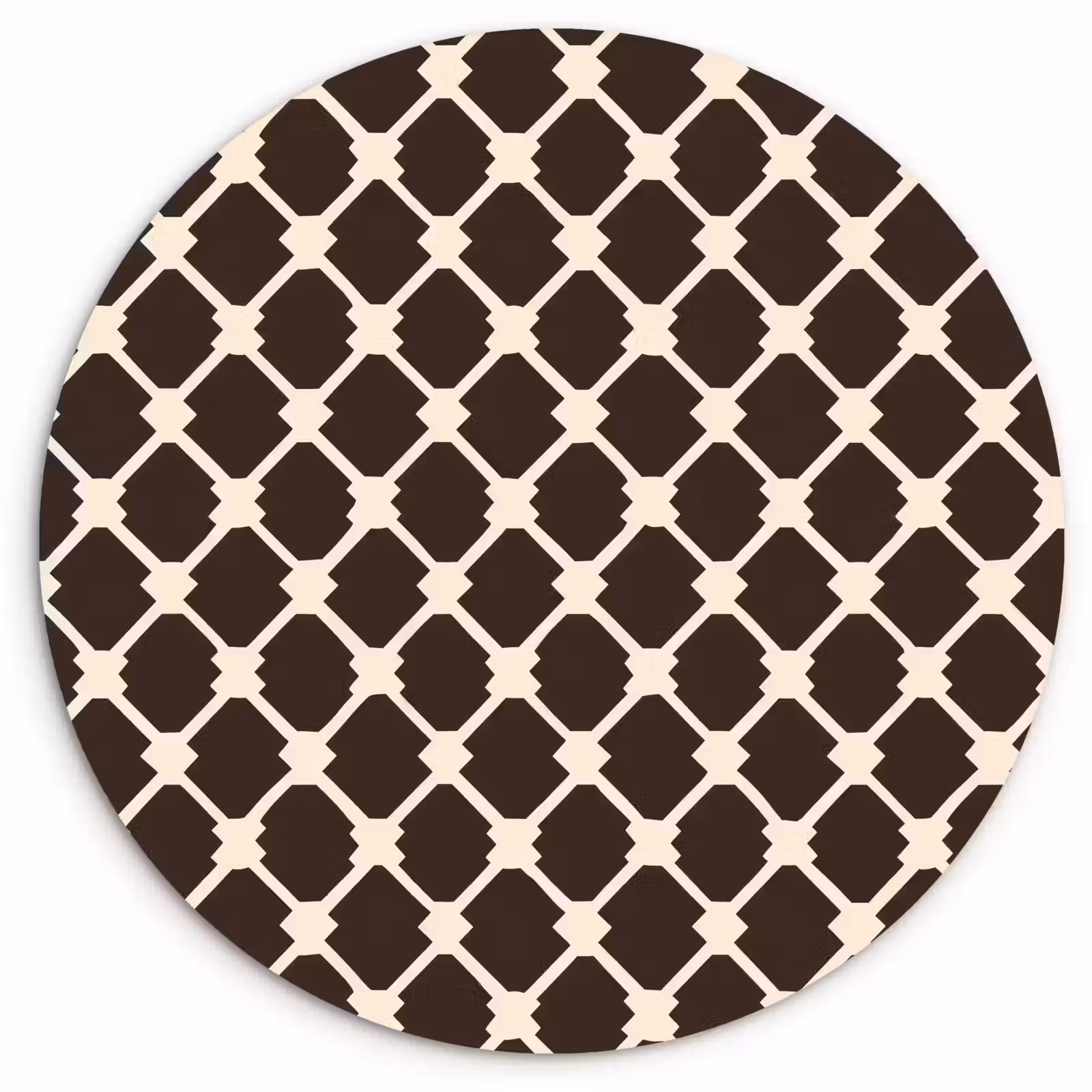 Muurcirkel - Bruin - Ruitpatroon - Geometrisch — 1