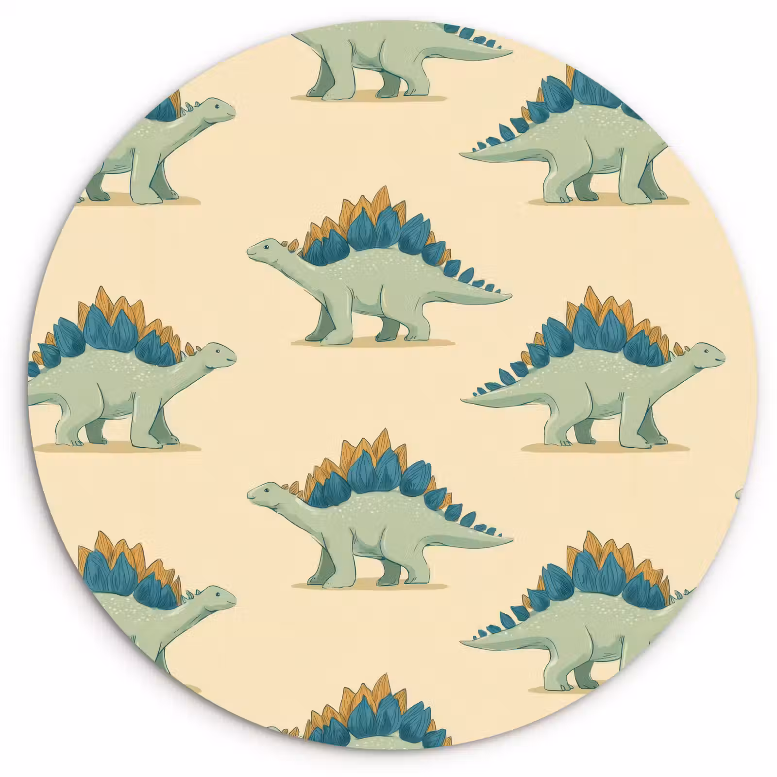 Muurcirkel - Dino - Patroon - Groen — 1