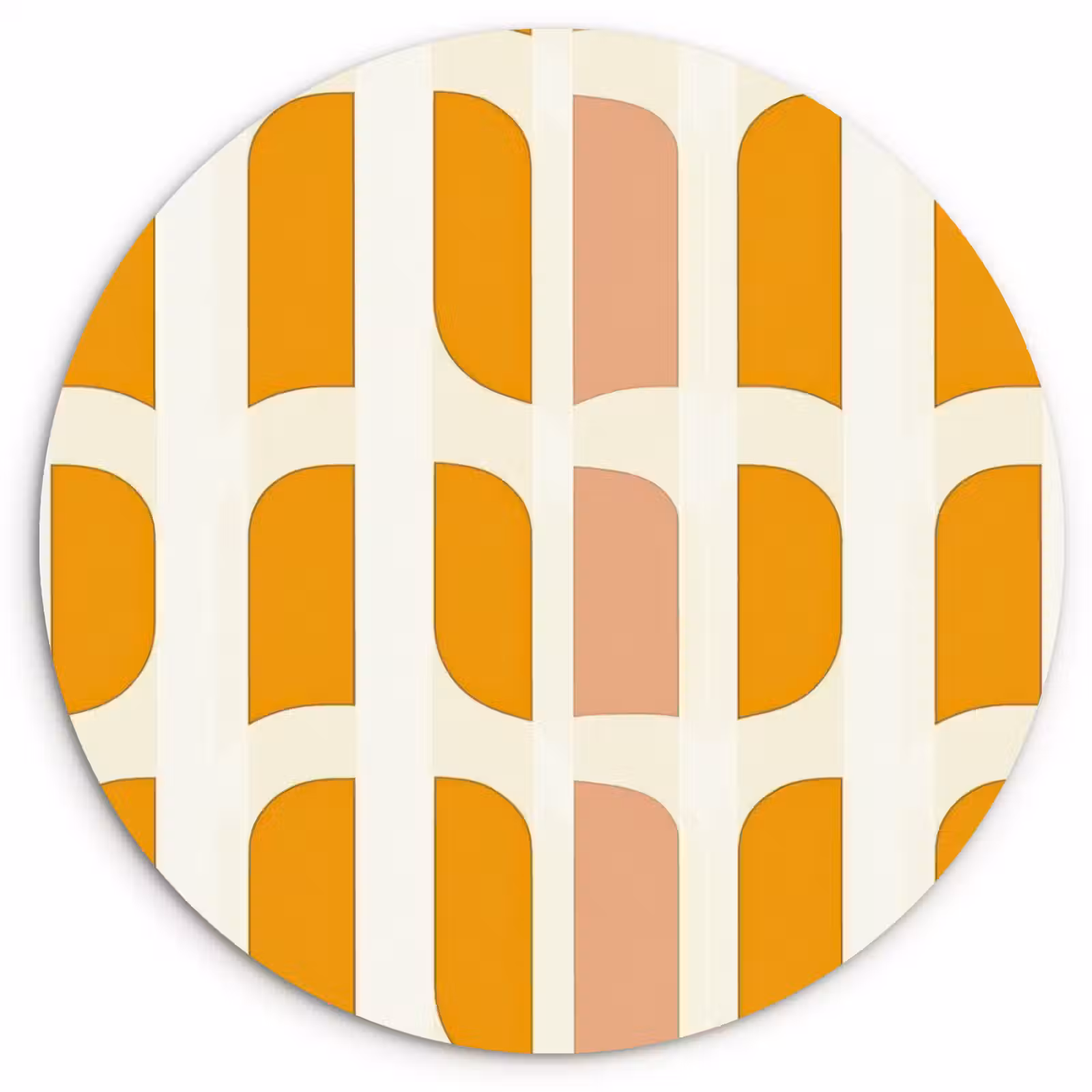 Muurcirkel - Geometrisch - Patroon - Geel - Roze — 1