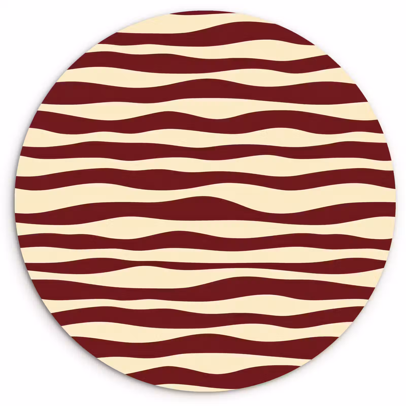 Muurcirkel - Golven - Rood - Patroon - Crème — 1