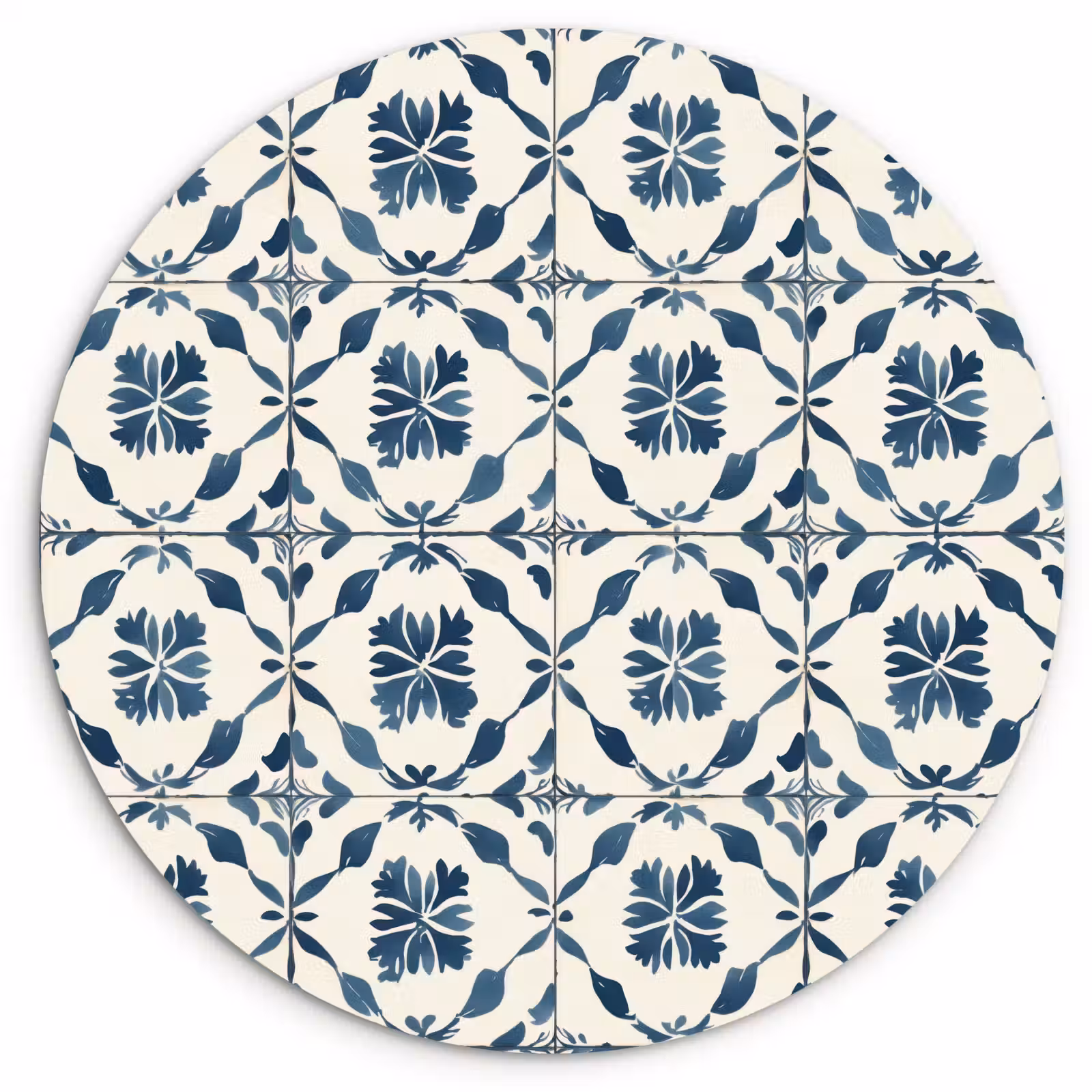 Muurcirkel - Grafisch - Tegel - Blauw — 1