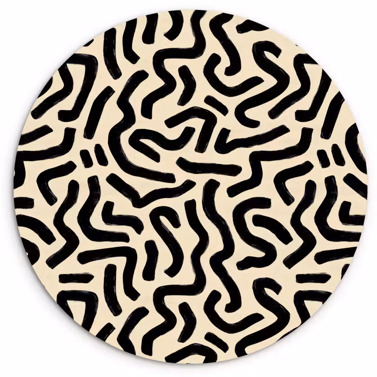 Muurcirkel - Abstract - Lijnen - Zwart — 1