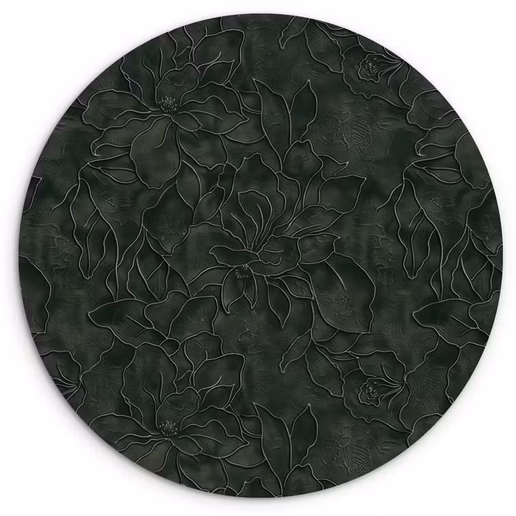 Muurcirkel - Bloemen - Lijnen - Groen — 1