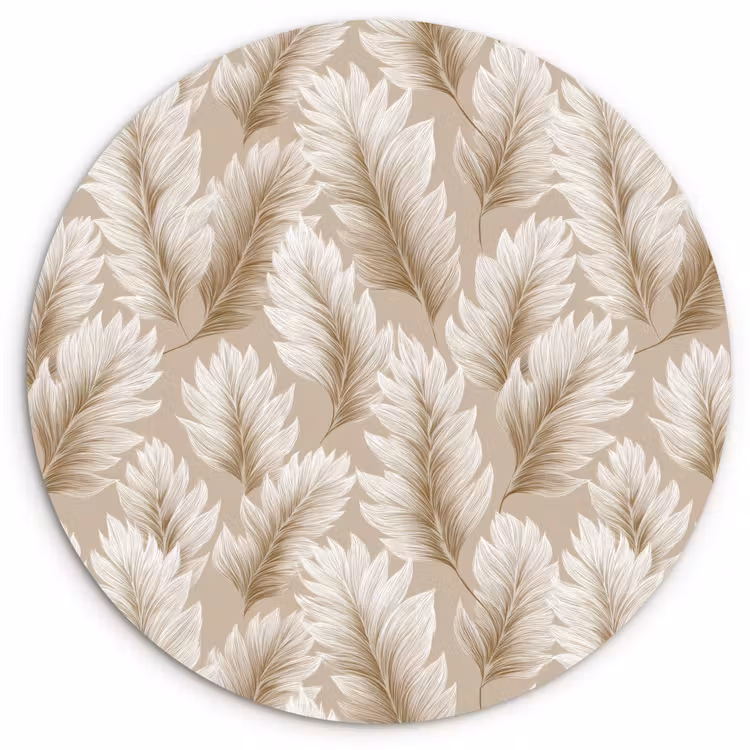 Muurcirkel - Botanisch - Patroon - Beige — 1