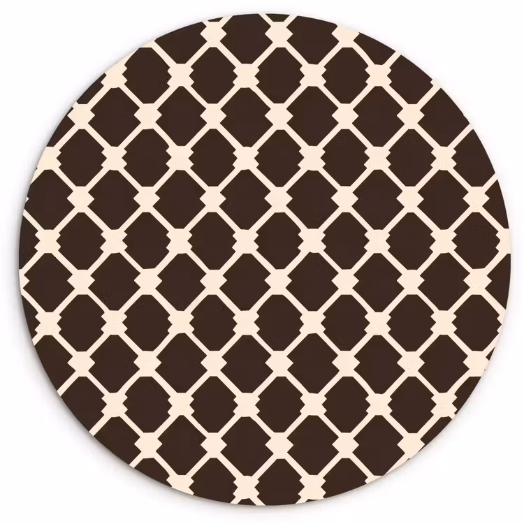 Muurcirkel - Bruin - Ruitpatroon - Geometrisch — 1
