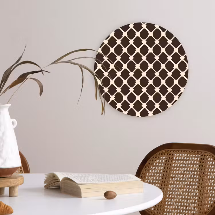 Muurcirkel - Bruin - Ruitpatroon - Geometrisch — 4
