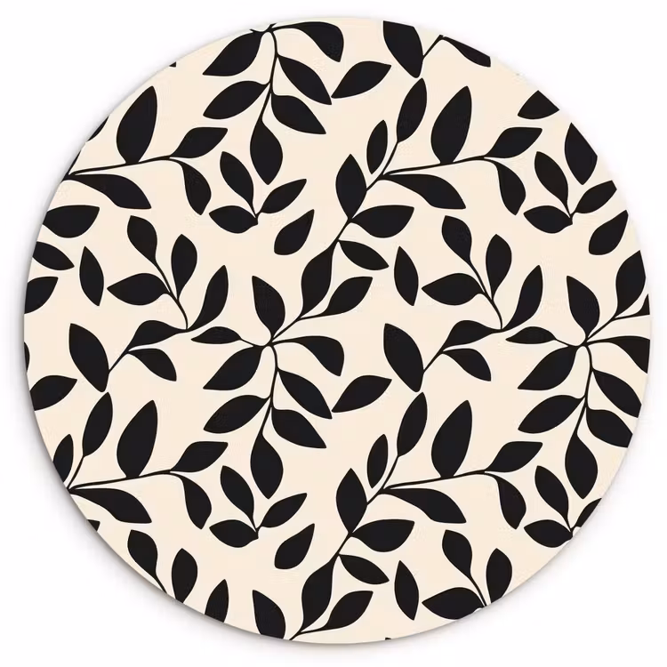 Muurcirkel - Elegant - Patroon - Zwart - Beige — 1